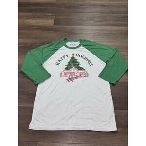 Universal Studios Hollywood Happy Holidays Shirt 3/4 Sleeve Size Small